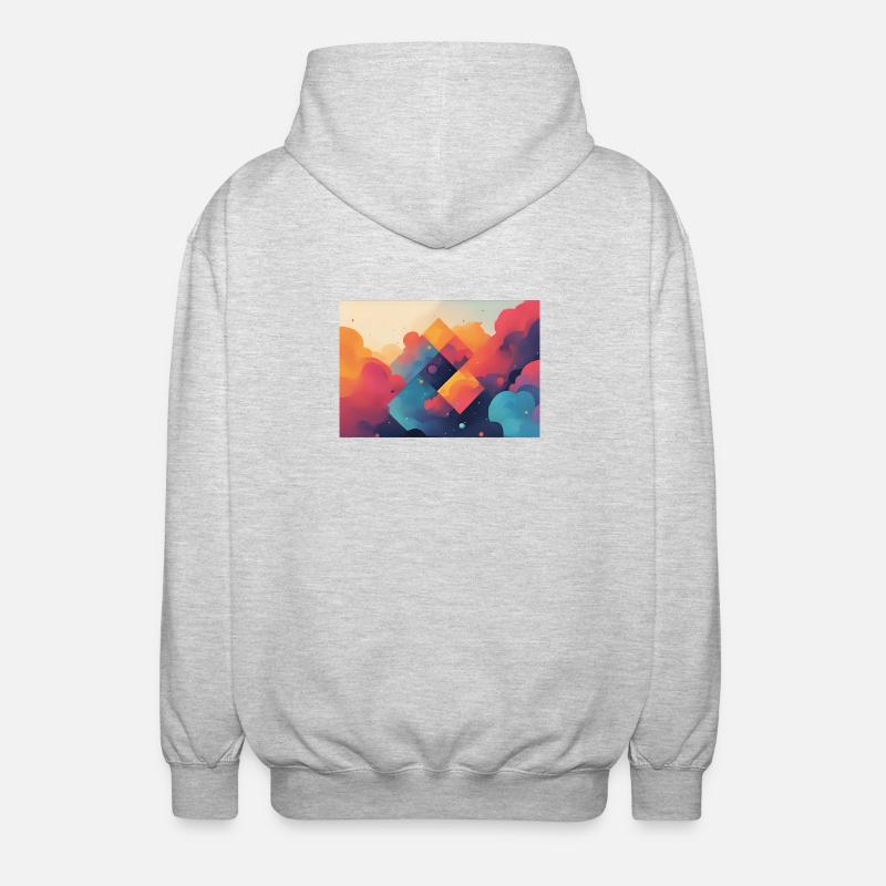 Abstrakte Formen von farbigen Wolken - Unisex Kapuzenjacke - Hellgrau meliert