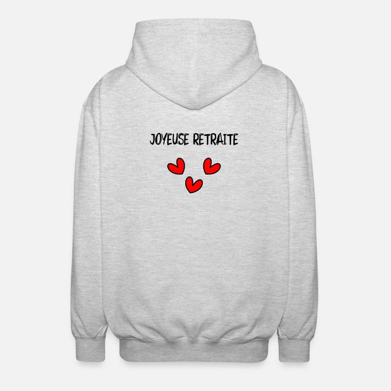 RETRAITE. COLLEGUE. RETRAITE. RETRAITEE. RETRAITE. - Veste à capuche unisexe - gris clair chiné