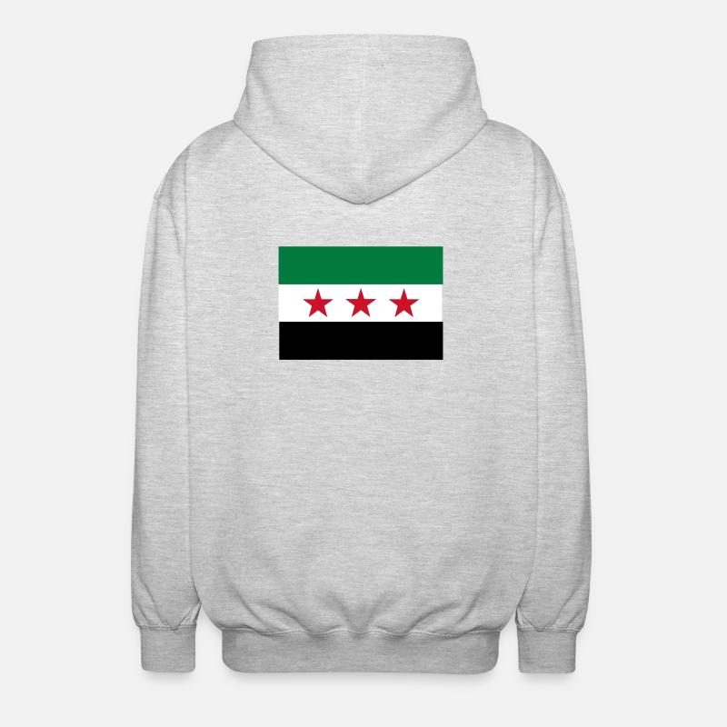 Drapeau étoile vert blanc noir - Veste à capuche unisexe - gris clair chiné