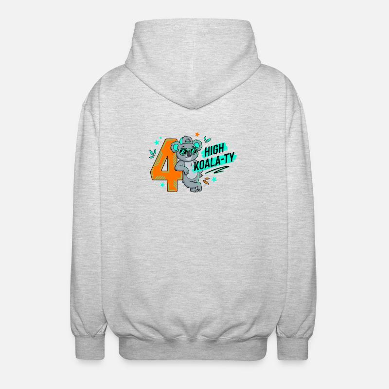 4e anniversaire de High Koala-Ty - Veste à capuche unisexe - gris clair chiné