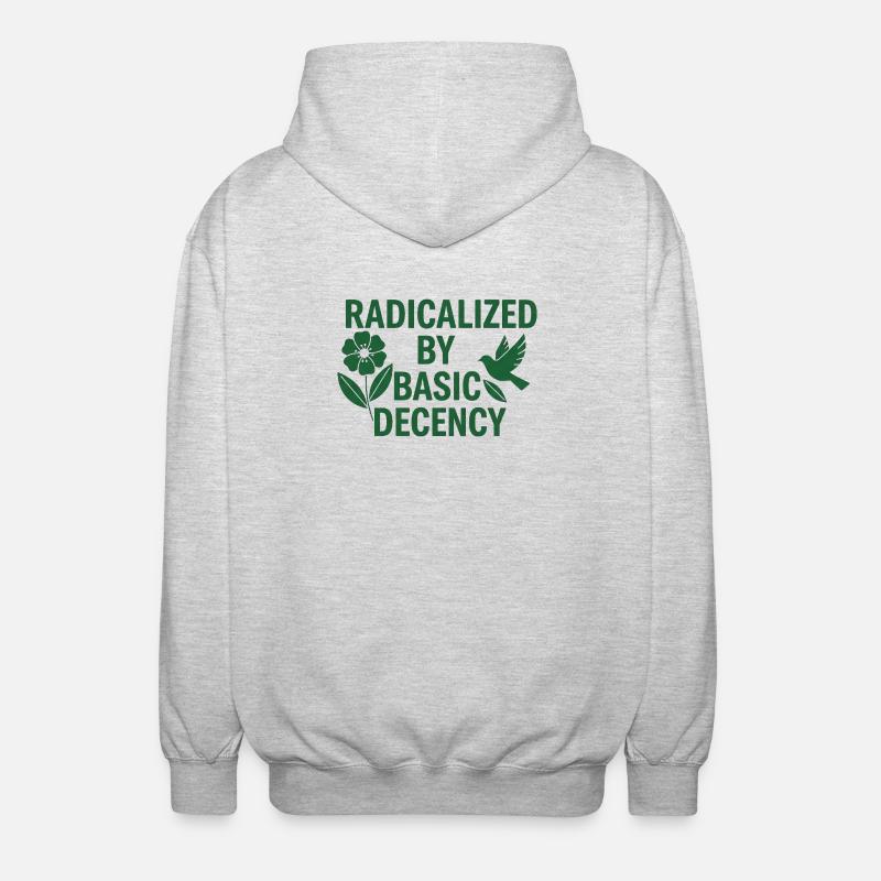 Progressive Values Basic Decency Shirt - Unisex Hooded Jacket - light heather grey