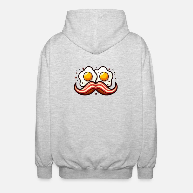 Retro Egg Mustache - Unisex Hooded Jacket - light heather grey
