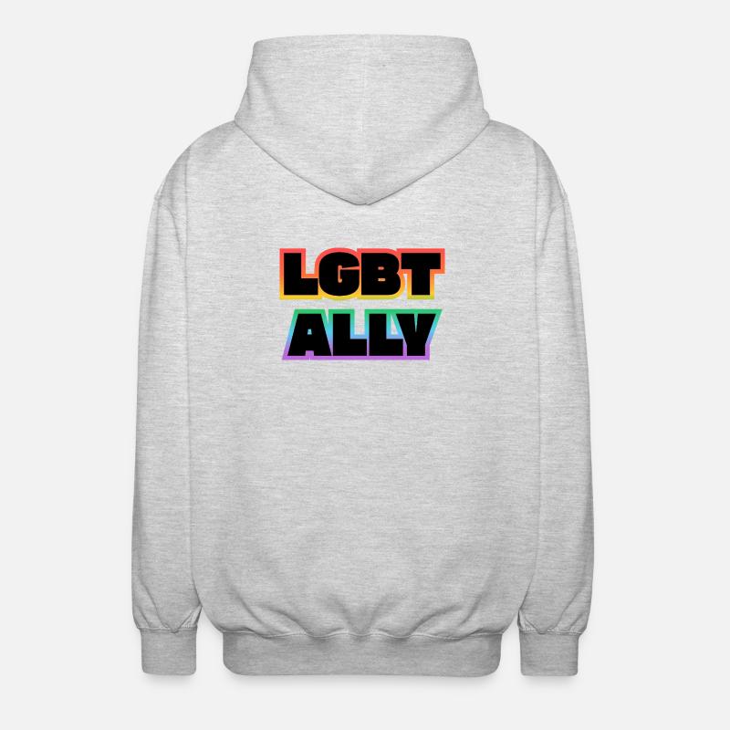 ALLIÉE LGBT - Veste à capuche unisexe - gris clair chiné