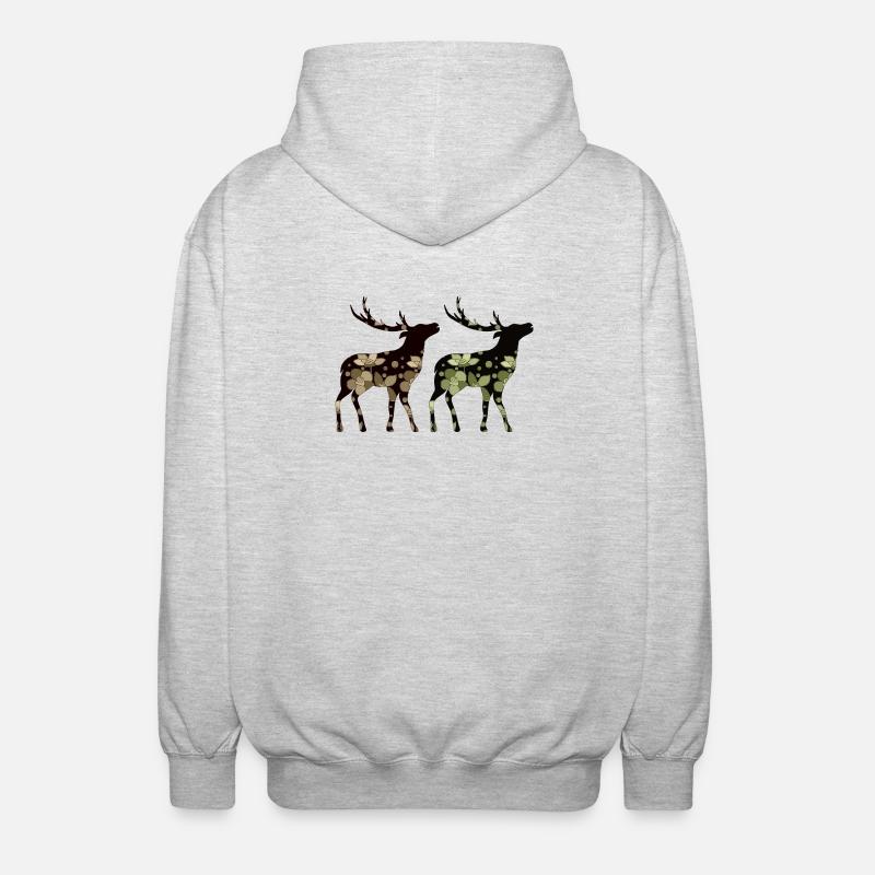 Hirsch - Unisex Kapuzenjacke - Hellgrau meliert