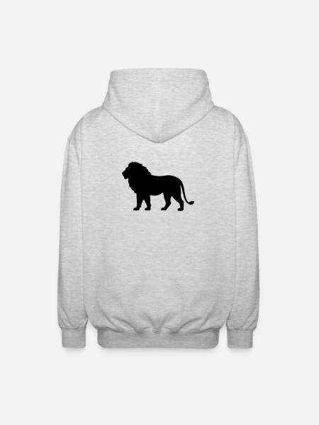Löwe - Unisex Kapuzenjacke - Hellgrau meliert