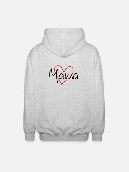 Heart mom - Unisex Hooded Jacket - light heather grey