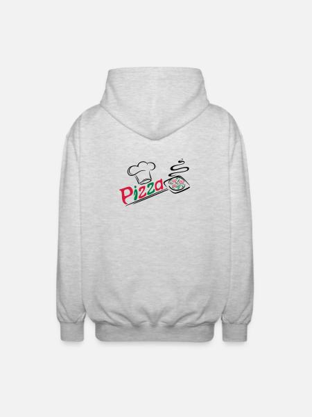 Pizza baker with cooking cap - Unisex Hooded Jacket - light heather grey