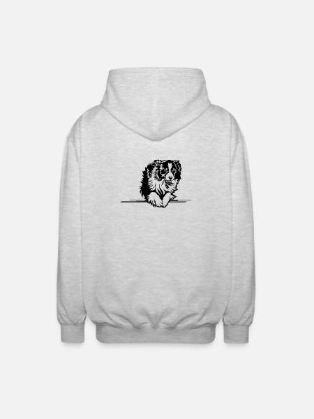 Australian Shepherd - Unisex Hooded Jacket - light heather grey
