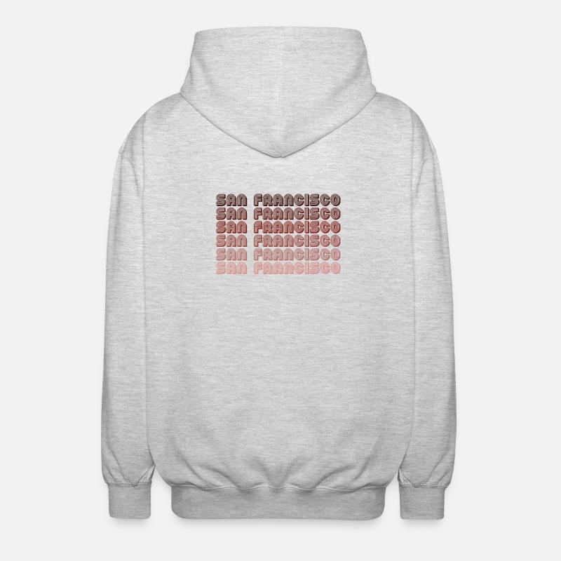 San Francisco Grid Gradient Pattern - Unisex Hooded Jacket - light heather grey