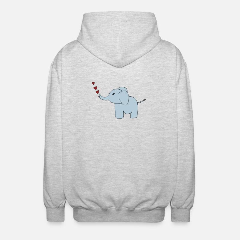 Cœurs d’éléphants - Veste à capuche unisexe - gris clair chiné