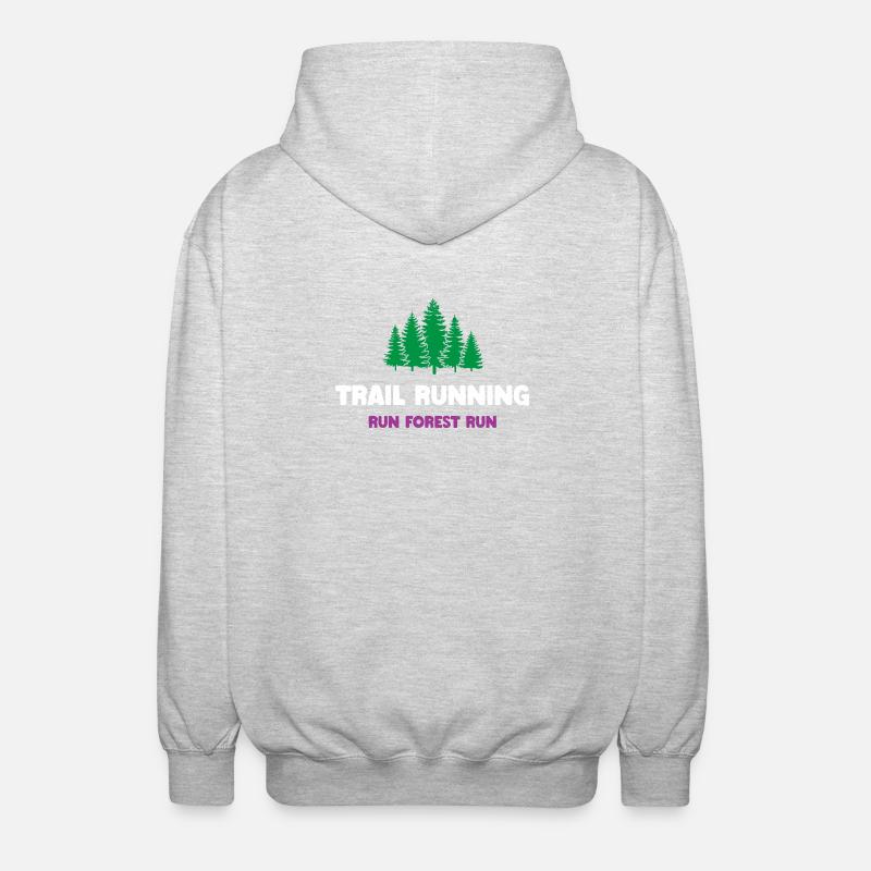 Trailrunning - Run Forest Run - Unisex Kapuzenjacke - Hellgrau meliert