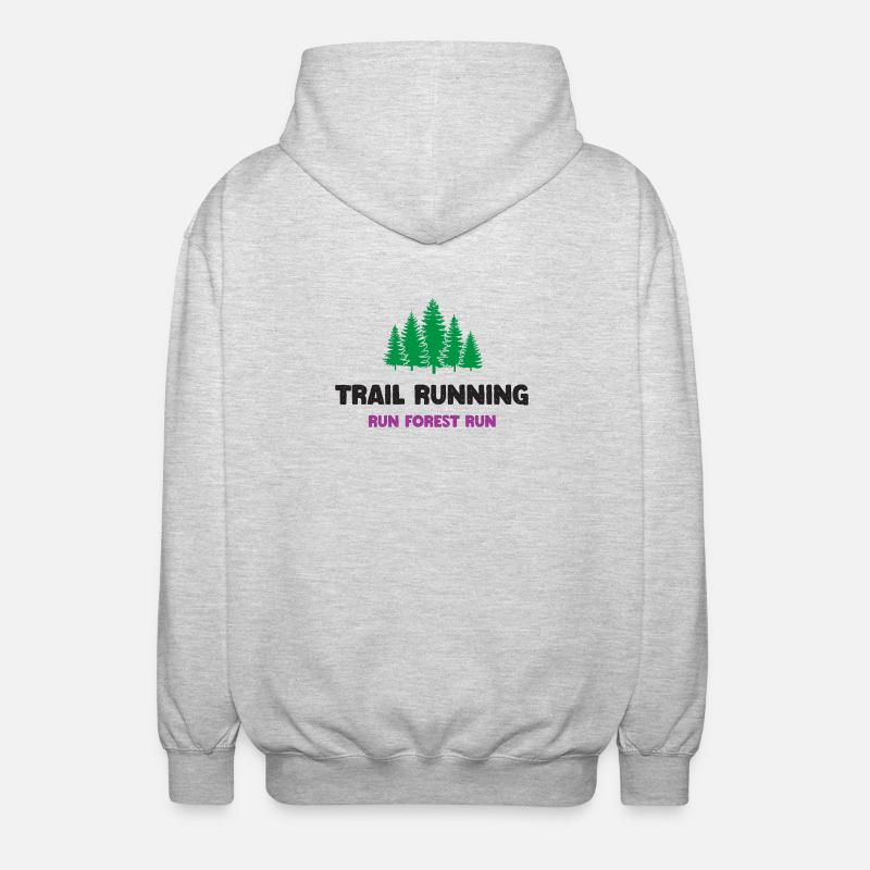 Trailrunning - Run Forest Run - Unisex Kapuzenjacke - Hellgrau meliert
