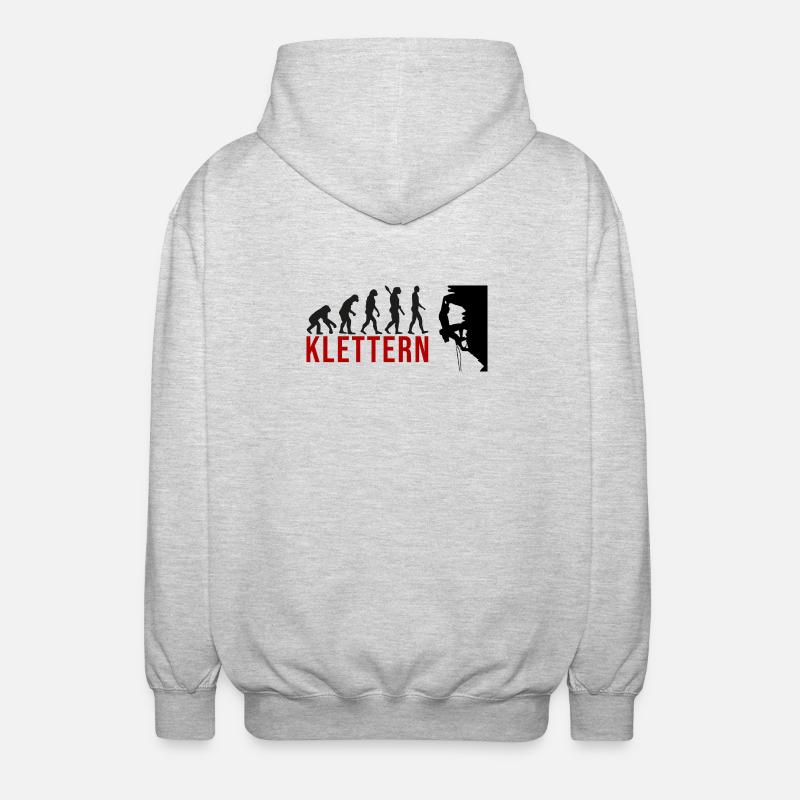 Ecolution Klettern - Unisex Kapuzenjacke - Hellgrau meliert