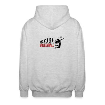 Evolution Volleyball - Unisex Kapuzenjacke - Hellgrau meliert - Hinten - AI Model Male 185 light (185cm)