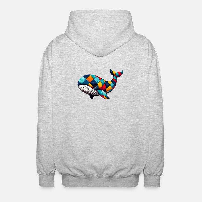 Harlekinwal - Unisex Kapuzenjacke - Hellgrau meliert