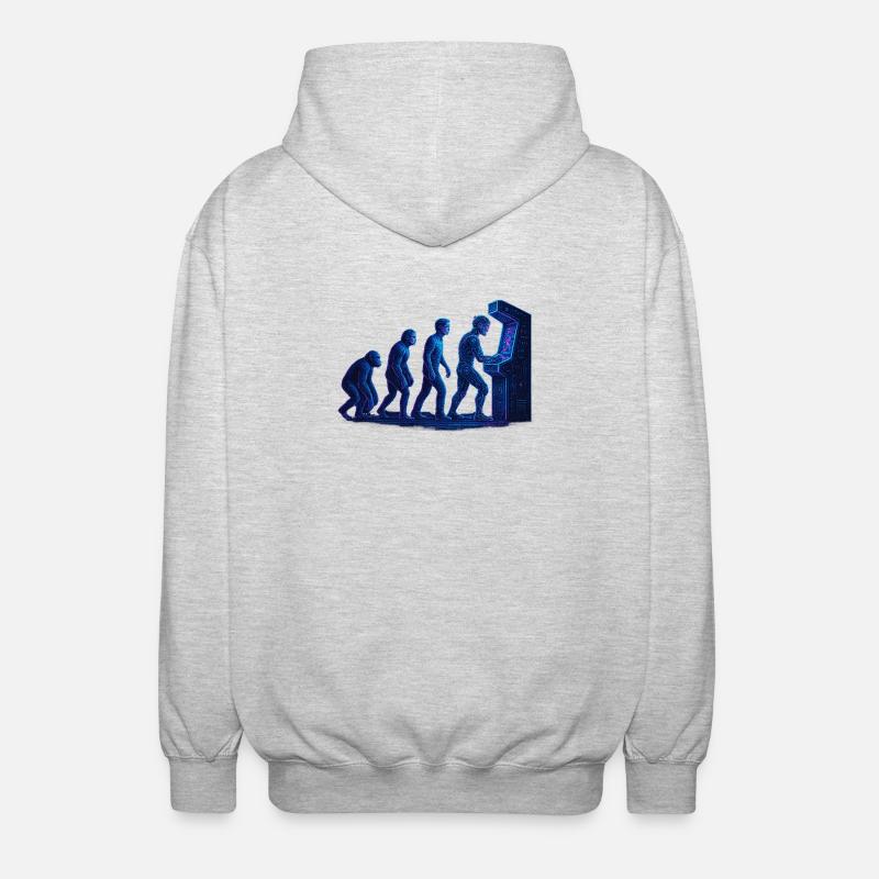 Arcade Human Evolution - Unisex Hooded Jacket - light heather grey