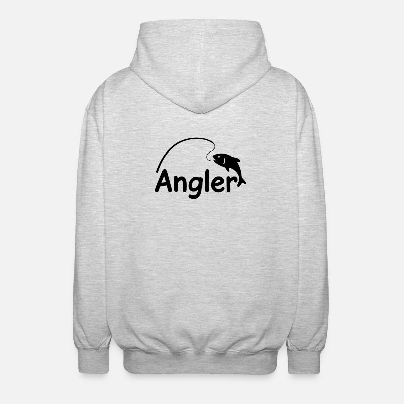 Pêcheur avec canne à pêche - Veste à capuche unisexe - gris clair chiné