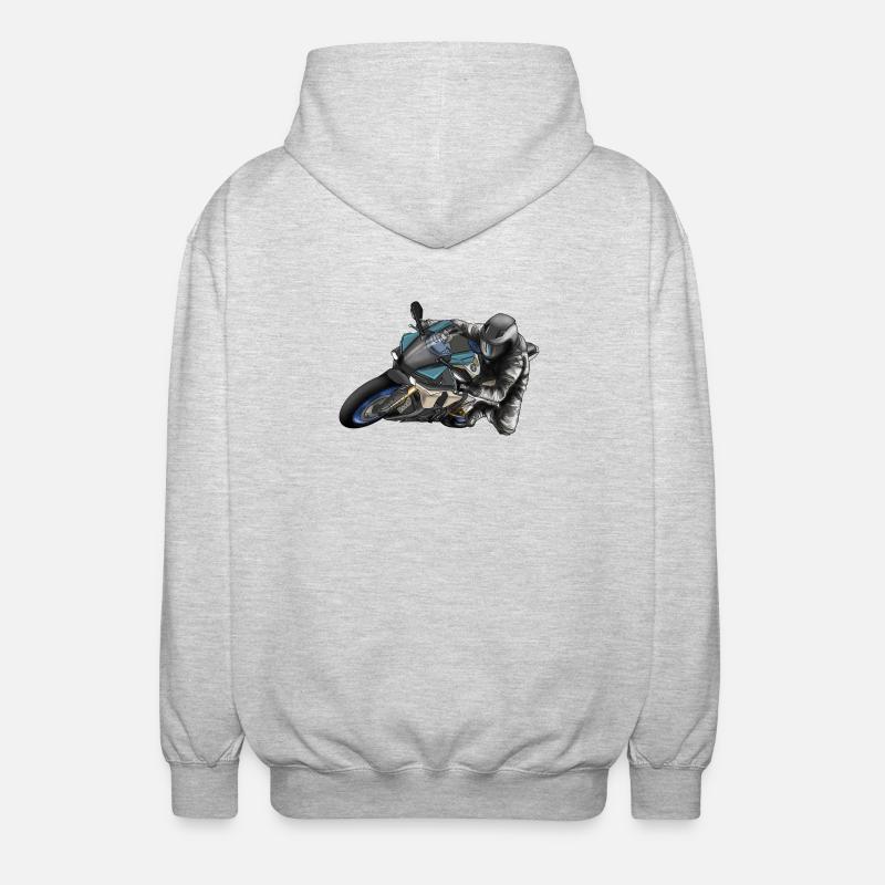Adrenalin Motorrad Racing Design - Unisex Kapuzenjacke - Hellgrau meliert