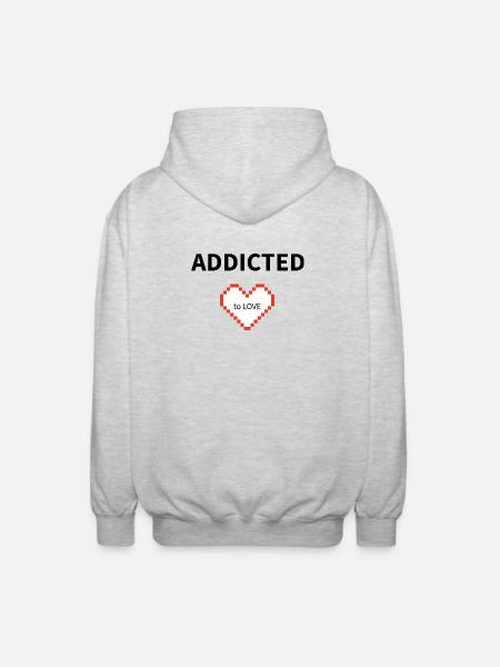 Pixel Heart to Love - Unisex Hooded Jacket - light heather grey