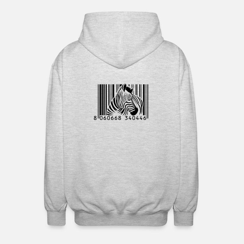 Barcode Zebra - Unisex Kapuzenjacke - Hellgrau meliert
