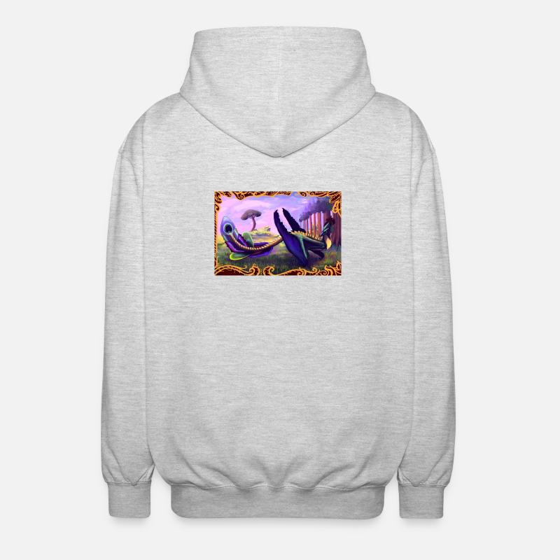 Dinosaur - Unisex Hooded Jacket - light heather grey
