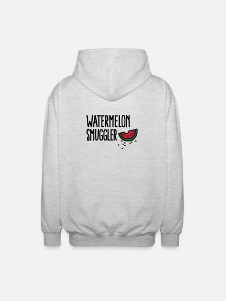 Watermelon smuggler - Unisex Hooded Jacket - light heather grey