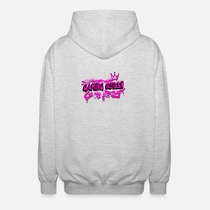 Gaming Queen Graffiti Design - Unisex Kapuzenjacke - Hellgrau meliert