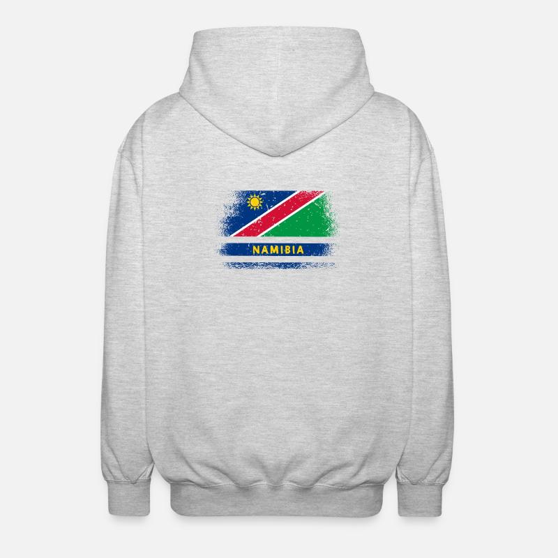 Design drapeau de la Namibie - Veste à capuche unisexe - gris clair chiné