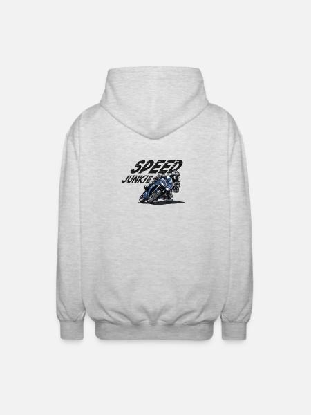 Speed Junkie - Motorcycle, Bike, Motorsport - Unisex Hooded Jacket - light heather grey
