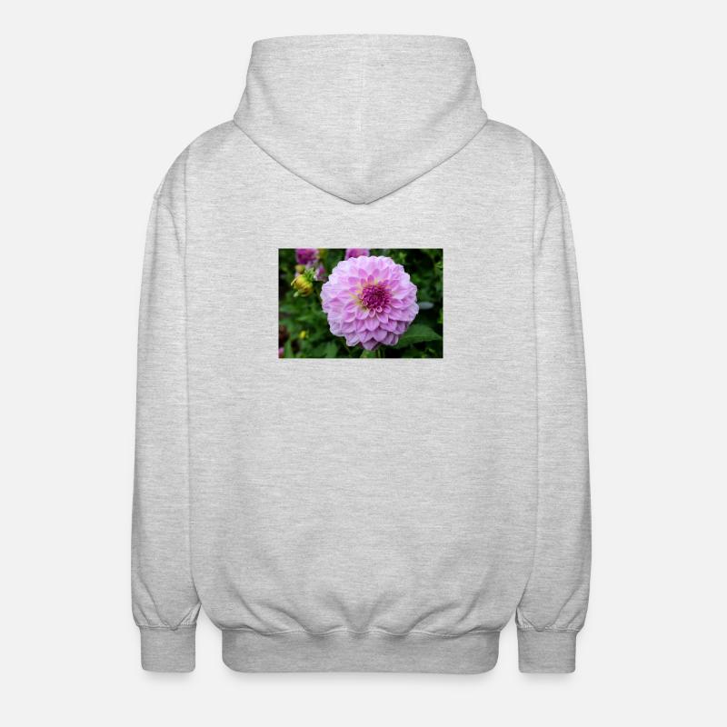 Dahlia rose rose fleur, fleur - Veste à capuche unisexe - gris clair chiné