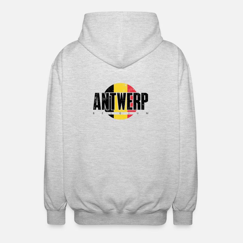 We Emblem Split Gelb Rot - Unisex Kapuzenjacke - Hellgrau meliert