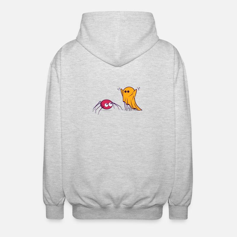Halloween Spinne Geist Comic Cartoon Comic - Unisex Kapuzenjacke - Hellgrau meliert