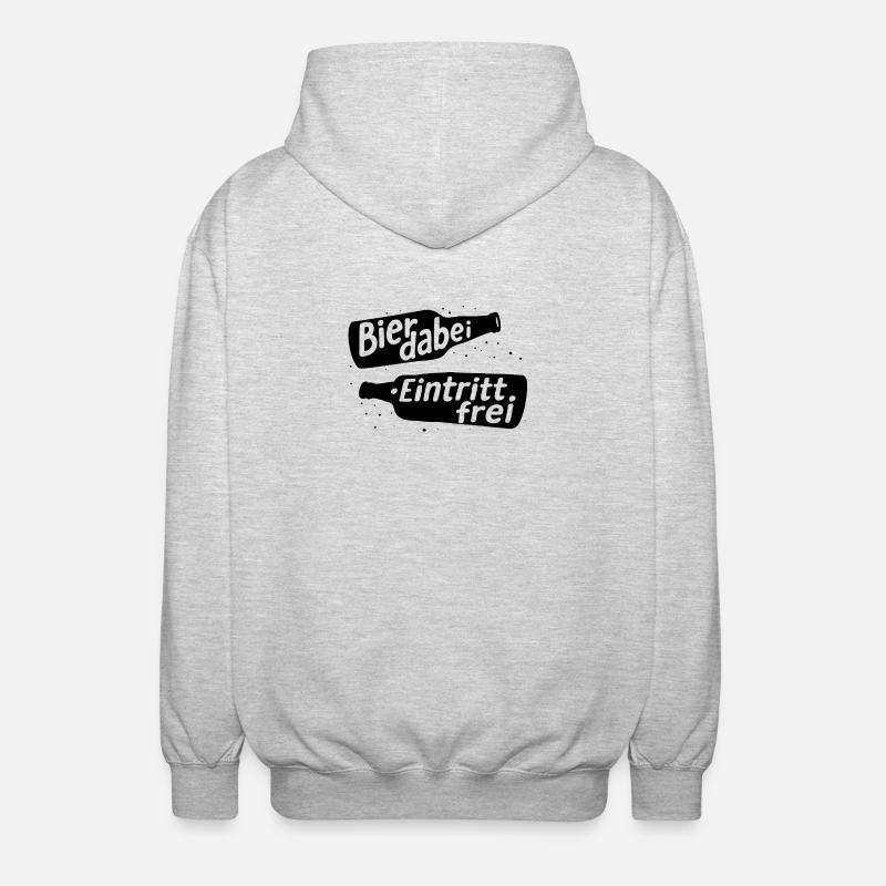 bier dabei eintritt frei - Unisex Kapuzenjacke - Hellgrau meliert