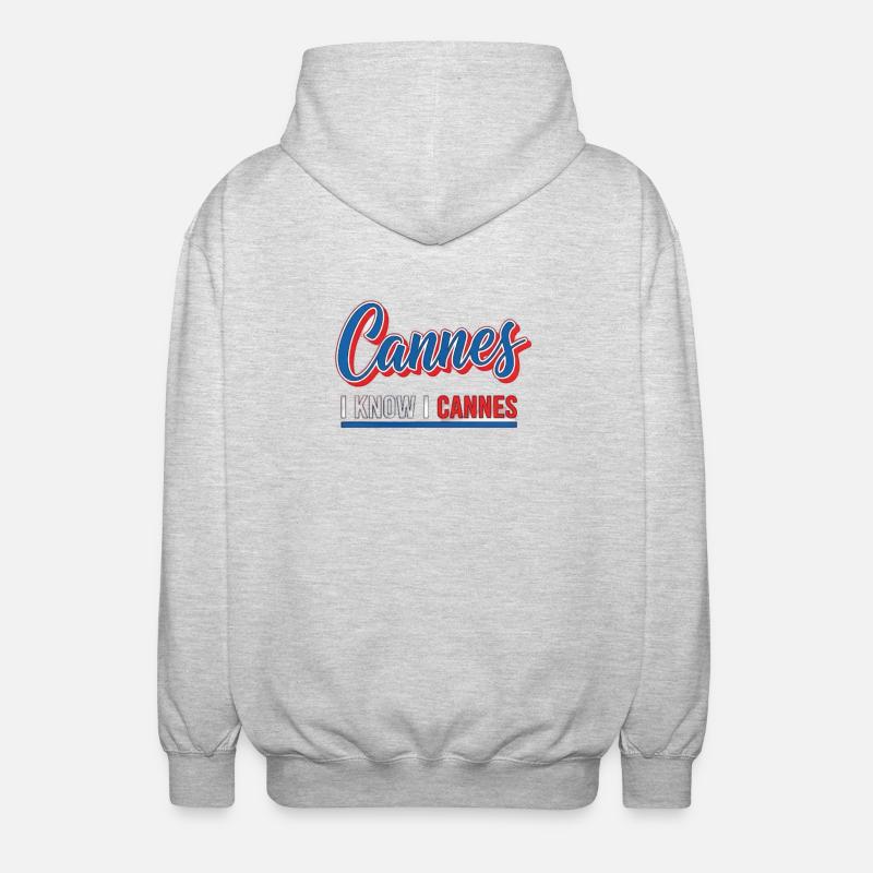 I know I Cannes Retro Design - Unisex Kapuzenjacke - Hellgrau meliert