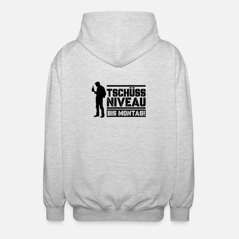 Bye bye level until Monday - Unisex Hooded Jacket - light heather grey