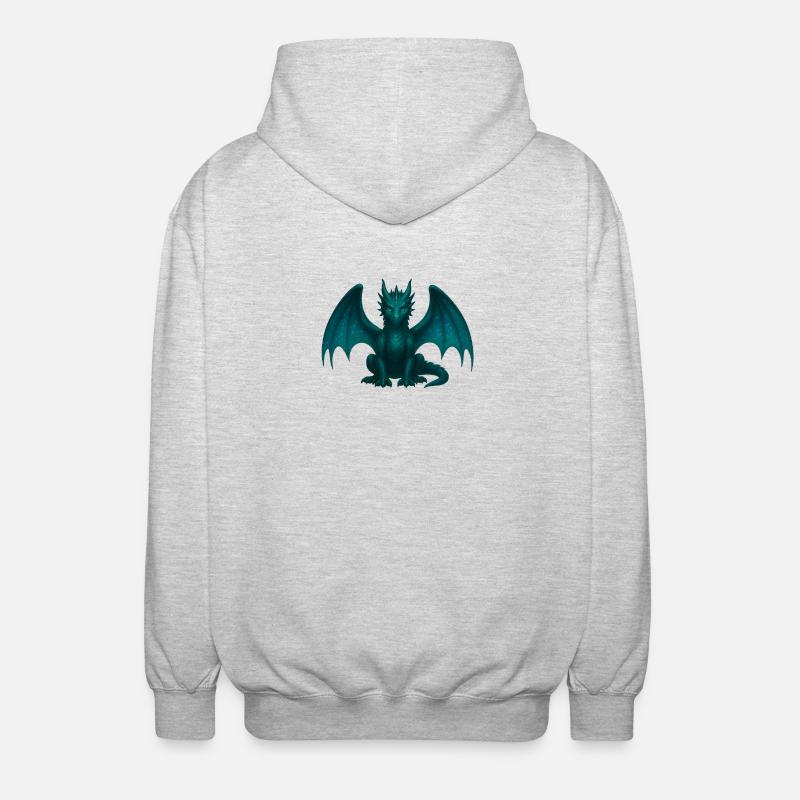 Ether Dragon – Magic & Transformation - Unisex Hooded Jacket - light heather grey