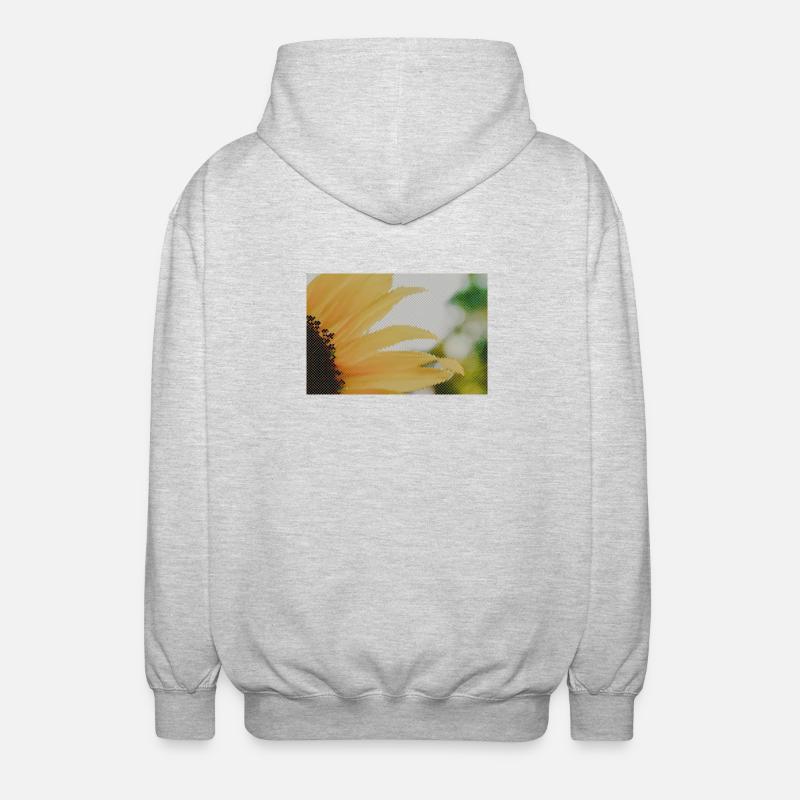 Tournesol Gros plan Jaune Orange - Veste à capuche unisexe - gris clair chiné
