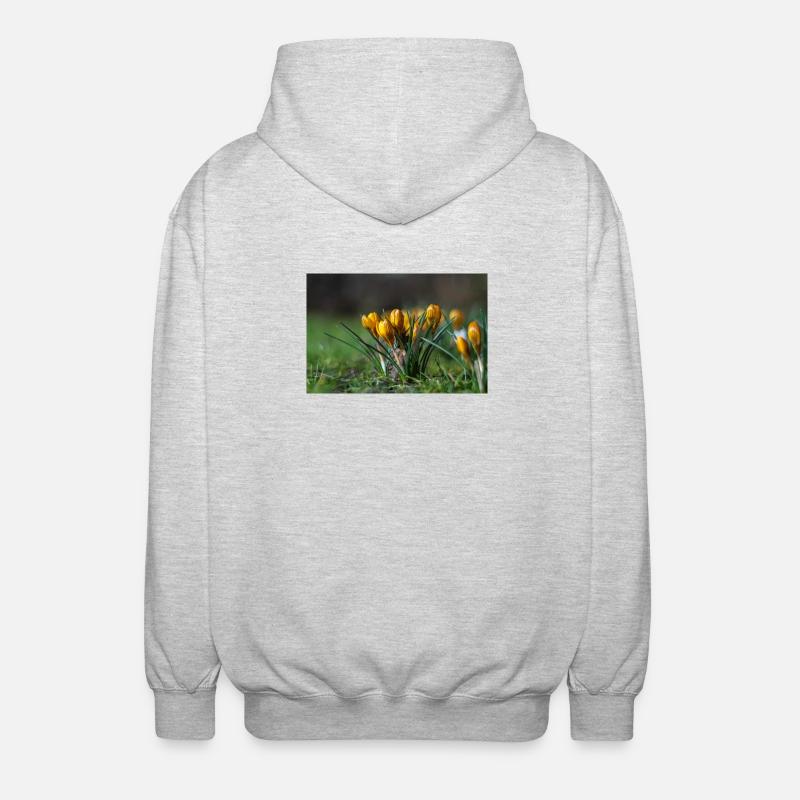 Gros plan de fleurs - Veste à capuche unisexe - gris clair chiné