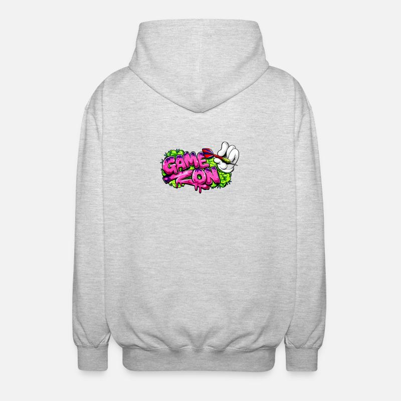 Fléchettes, fléchettes, jeu sur le graffiti - Veste à capuche unisexe - gris clair chiné