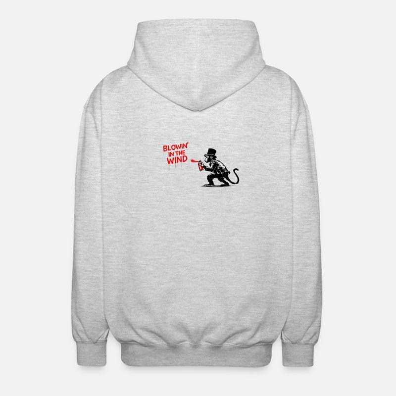 Wind Spray Monkey Graffiti - Unisex Hooded Jacket - light heather grey