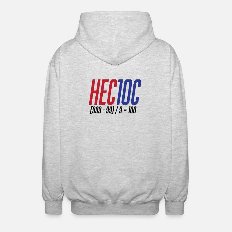 Jeu d’arithmétique mentale hectoc, mathématiques - Veste à capuche unisexe - gris clair chiné