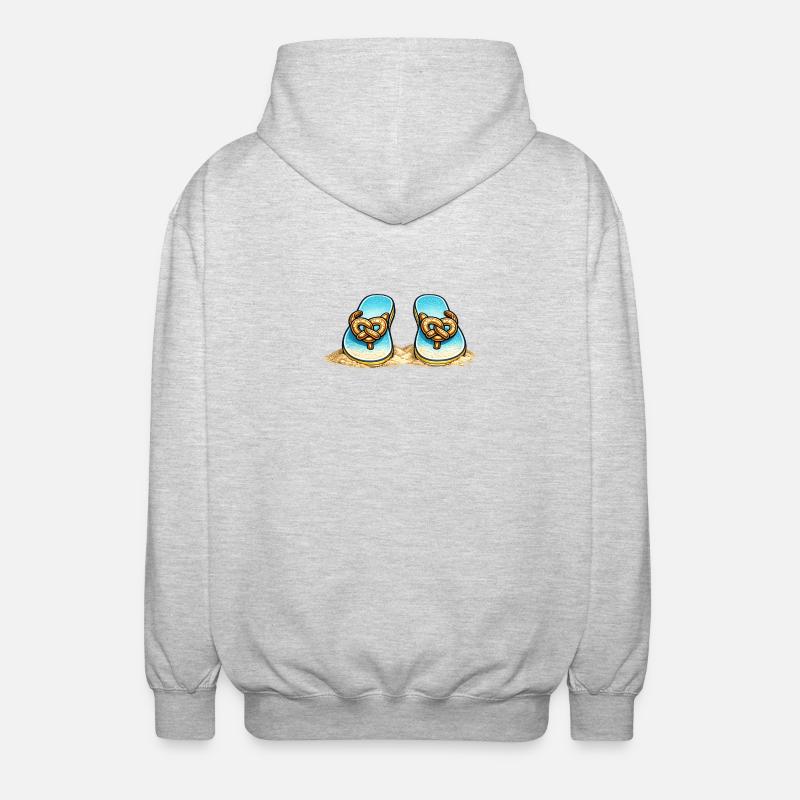 Blue Pretzel Bow Beach Flip-Flops - Unisex Kapuzenjacke - Hellgrau meliert
