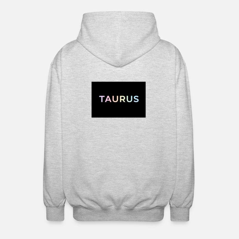 Taurus Gradient Typography - Unisex Hooded Jacket - light heather grey