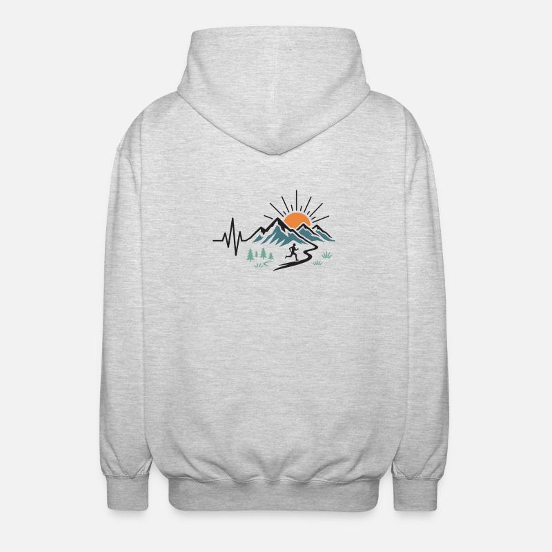 trail running - Unisex Hooded Jacket - light heather grey
