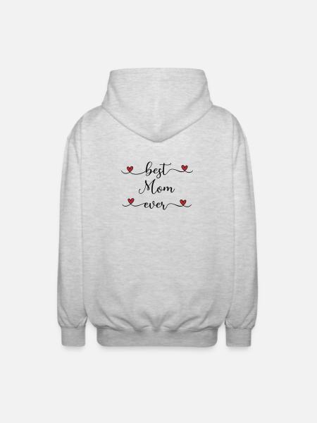 Mom Heart Gift - Unisex Hooded Jacket - light heather grey