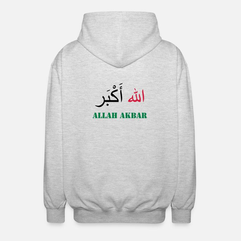 Allah Akbar - Unisex Kapuzenjacke - Hellgrau meliert
