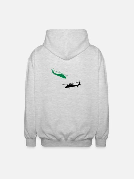helicopter - Unisex Hooded Jacket - light heather grey