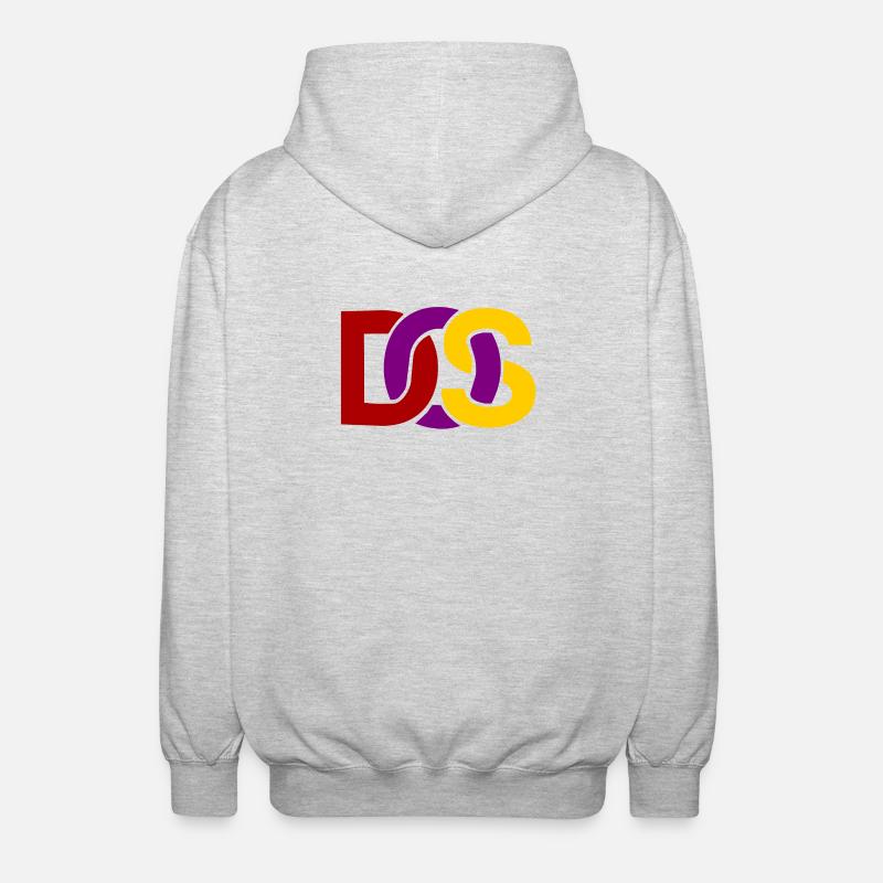 Retro MS DOS Logo - Unisex Hooded Jacket - light heather grey