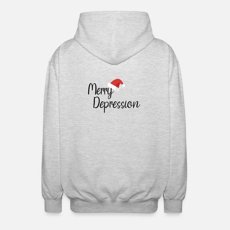 Merry Depression - Unisex Hooded Jacket - light heather grey