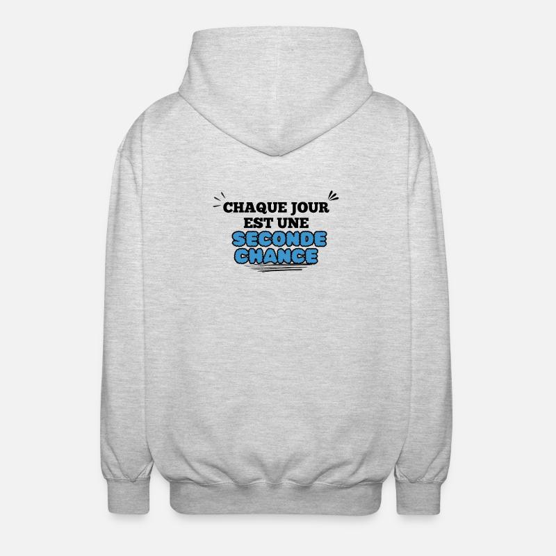 Surtitre Esperance Seconde Chance - Veste à capuche unisexe - gris clair chiné